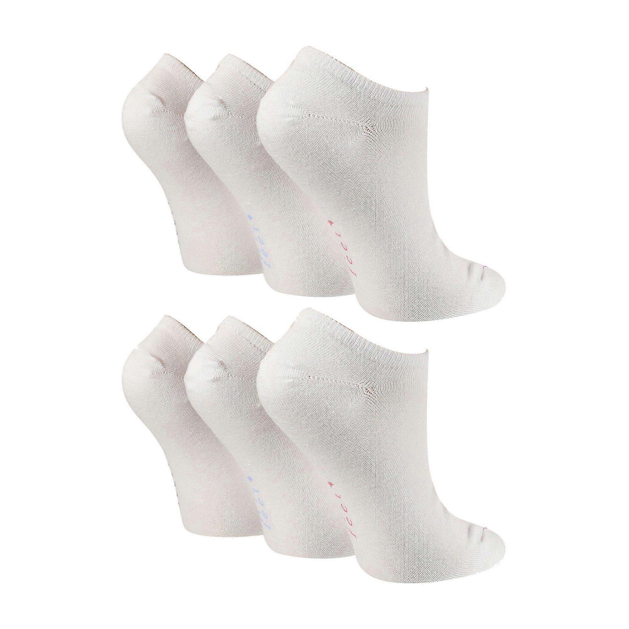 Wildfeet - 6 Pairs Ladies Bamboo Plain Trainer Liner Socks