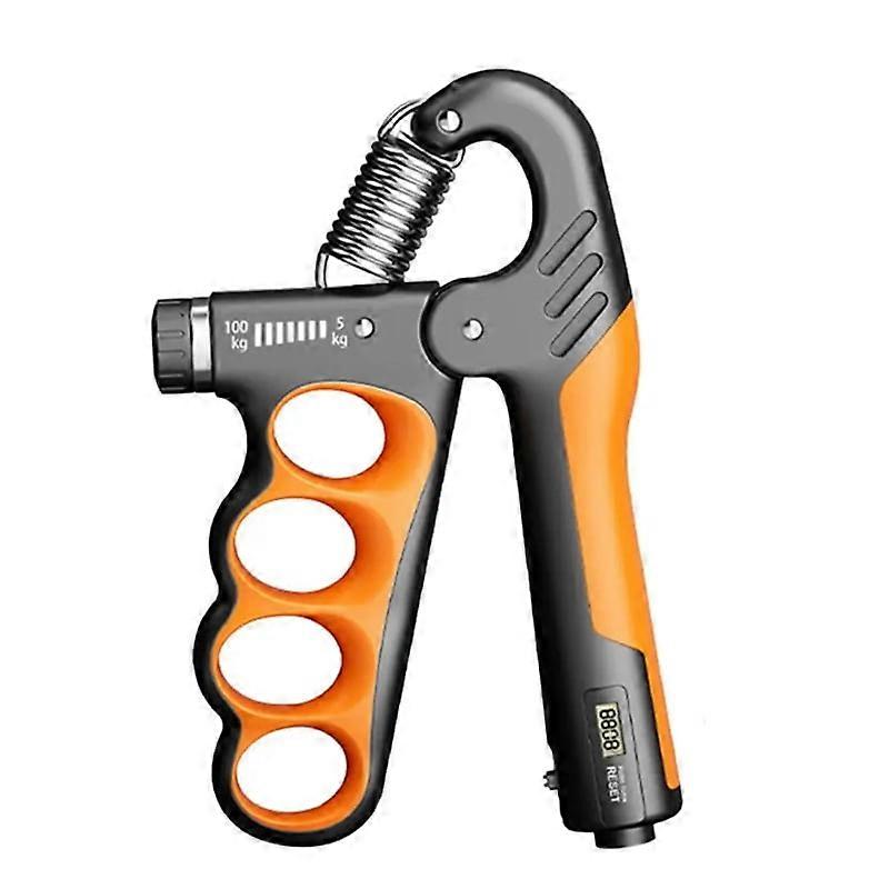 Adjustable Hand Grip Strengthener Hand Grip Trainer with Counter Wrist Forearm Hand Exerciser for Muscle Building-Orange