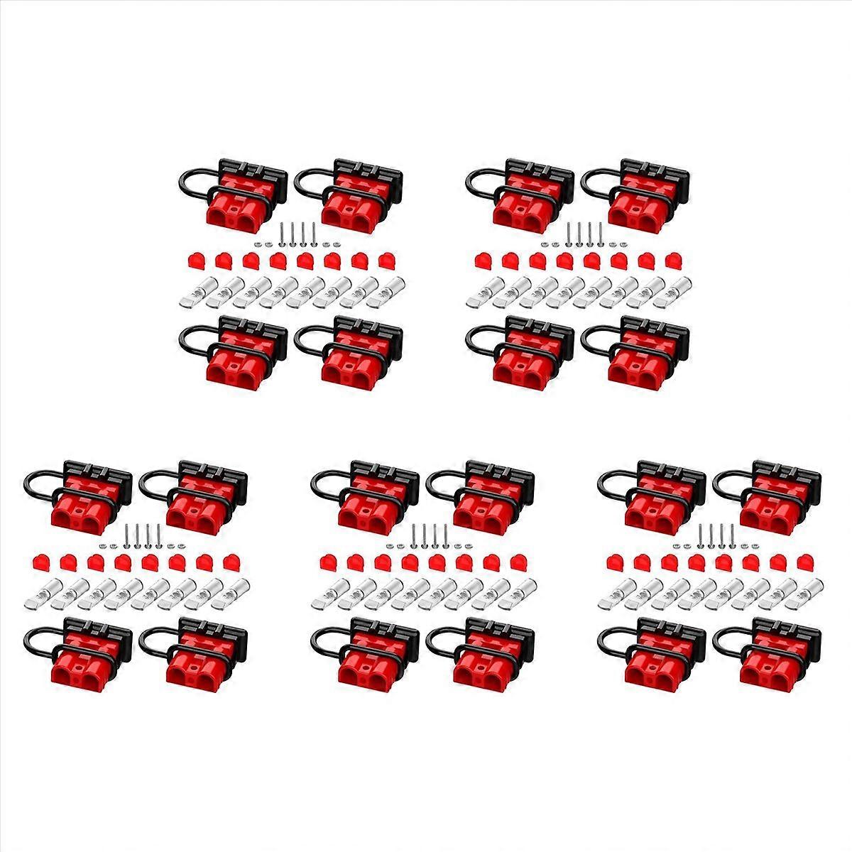 5X for Connector, 50AMP 6-12 Gauge Battery Quick Connect with Dust Plug 12V-36V for Plug Disconnect