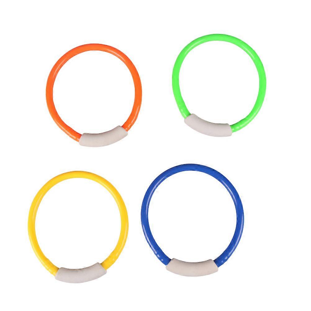 Diving Rings Toy Assorted Color Underwater Training Grab Rings 4Pcs