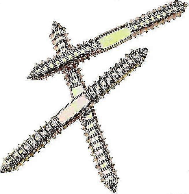 10 Pcs Double Head Ended Wood To Wood Screws Plating Self-tapping Thread 78mm*8mm For Furniture Fixing Dowel Woodworking Connector A 26s