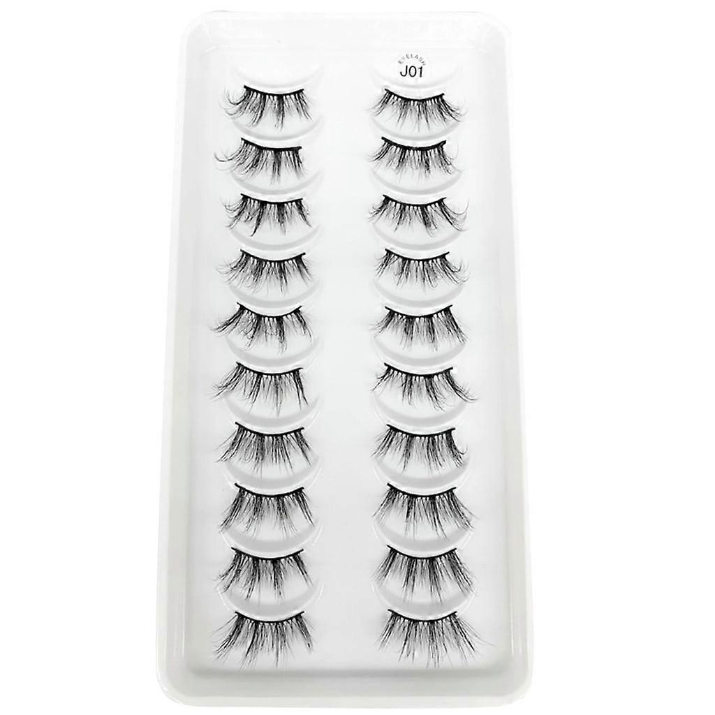 JZROCKER Fluffy-Soft Half Lashes Natural Look Wispy Cat-Eye Lashes 3D False Eyelashes