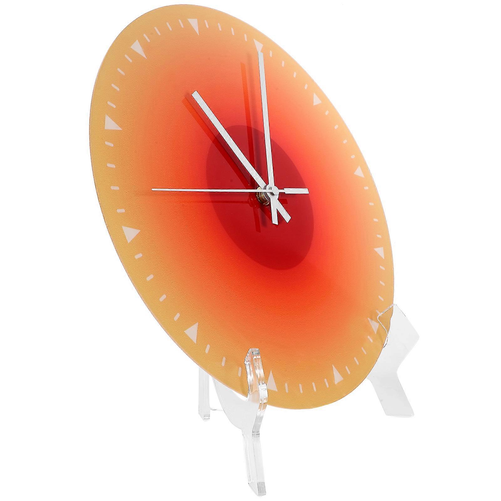 3Pcs Acrylic Wall Clock Indoor Wall Clock for Decoration Orange Color