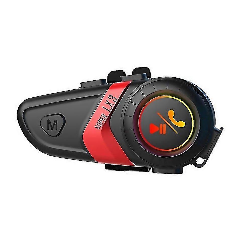 For Motorcycle Helmet Call Music Navigation Bluetooth Headset Color Red
