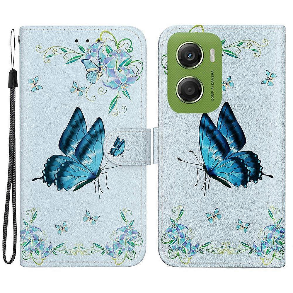 For Motorola Moto G06 4G Wallet Phone Case Anti-Drop Pattern Printing Leather Flip Cover with Strap 