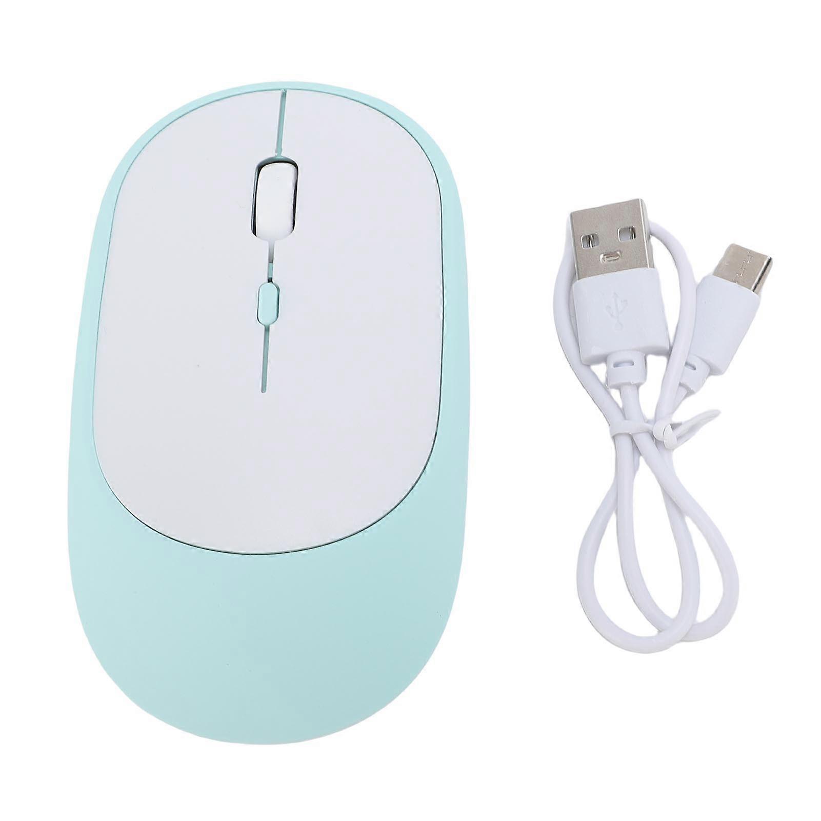 2.4G Wireless Mouse Bluetooth Dual Mode Quiet Rechargeable Compact Mouse for OS X Green