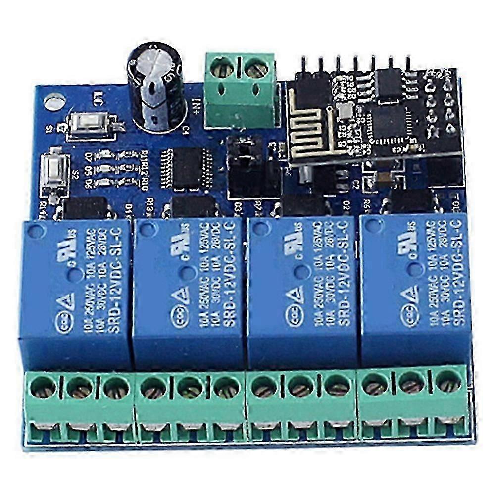 DC 12V ESP8266 ESP-01 4-Channel Relay Module WiFi Module for IoT Mobile Phone APP Controller WiFi R