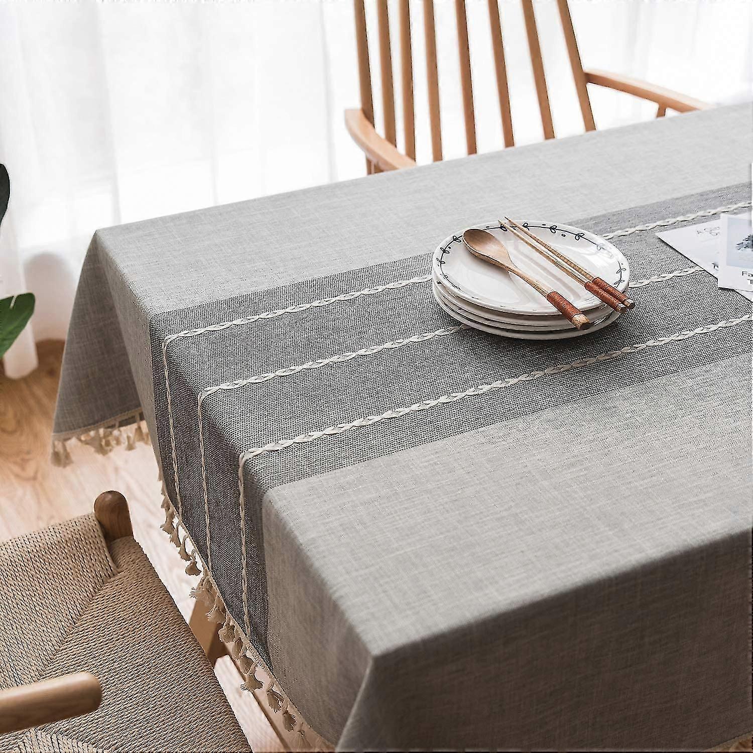 Cotton And Linen Rectangular Table Cloth,stripe 140x200cm