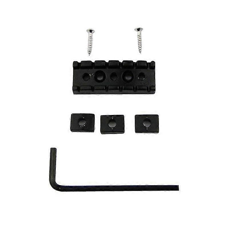 42mm metallstränglåsmutter för gitarr, tremolo, dubbelt låssystem, svart