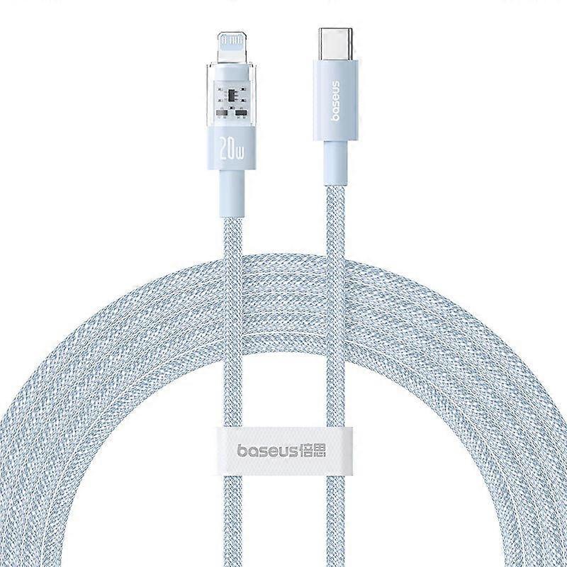 Câble de charge rapide Baseus Gem USB-C vers IP 2 m 20 W bleu