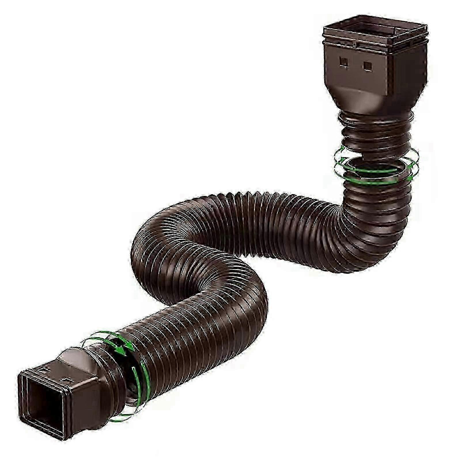Rain Gutter Downspout Extensions Flexible Down Spout Drain Extender With 3x4in And 2x3in Connectors Extendable From 21 To 60 Inches Screws For In