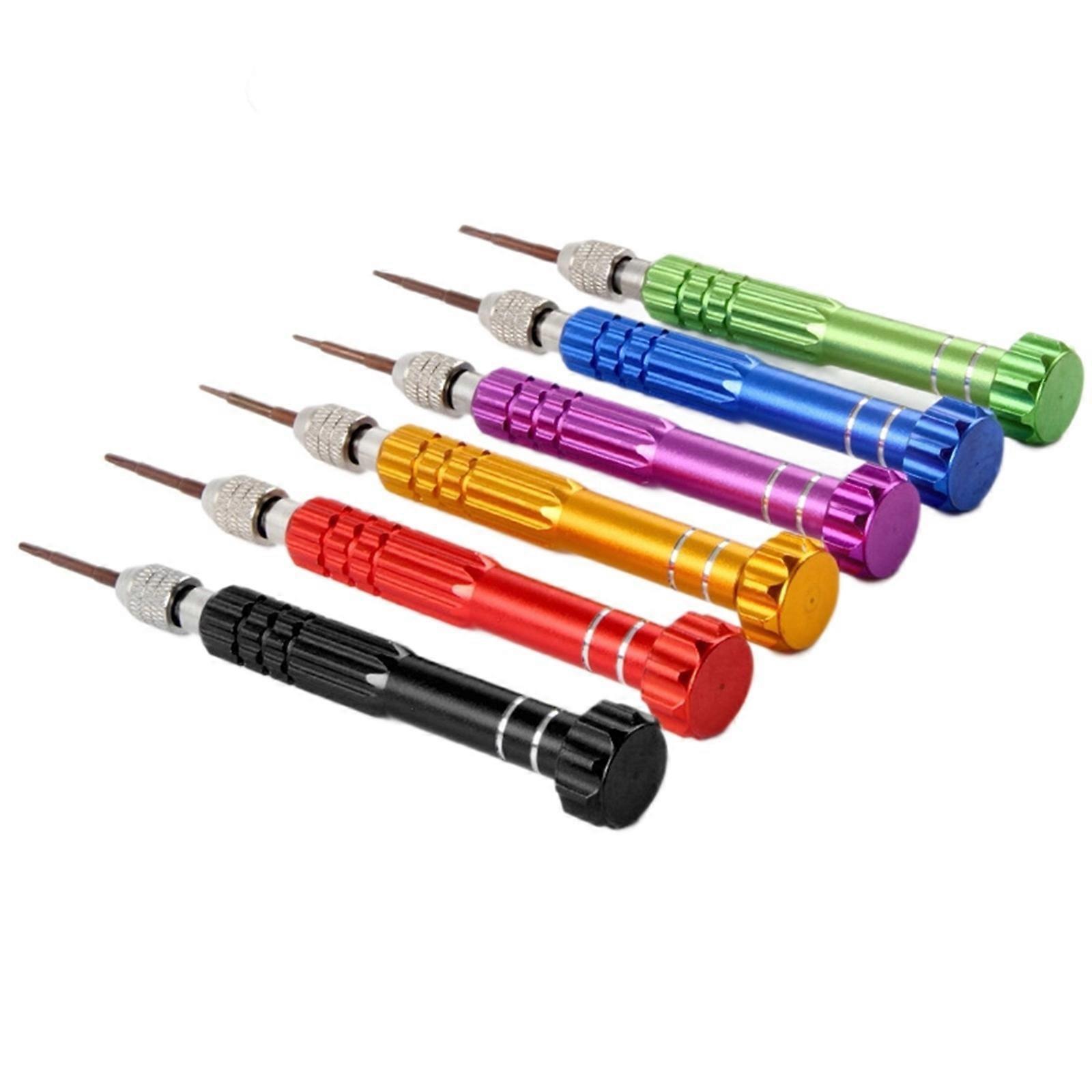 6 Part Accuracy Screwdriver Set Dense Ergonomic Plan with 5 Exchangeable Executives for Technology Devices Multicolor