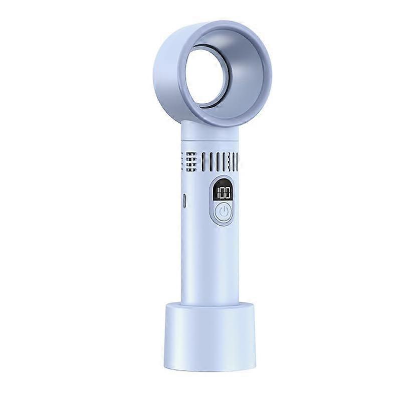 Portable Handheld Fan Rechargeable Bladeless  Fan Light Blue