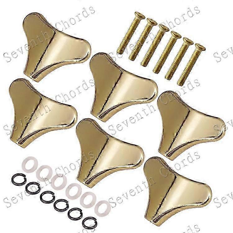 6 Pcs Fish Tail Shape Bass Guitar Tuning Pegs keys Tuners Machine Heads replacement Buttons knobs Handle
