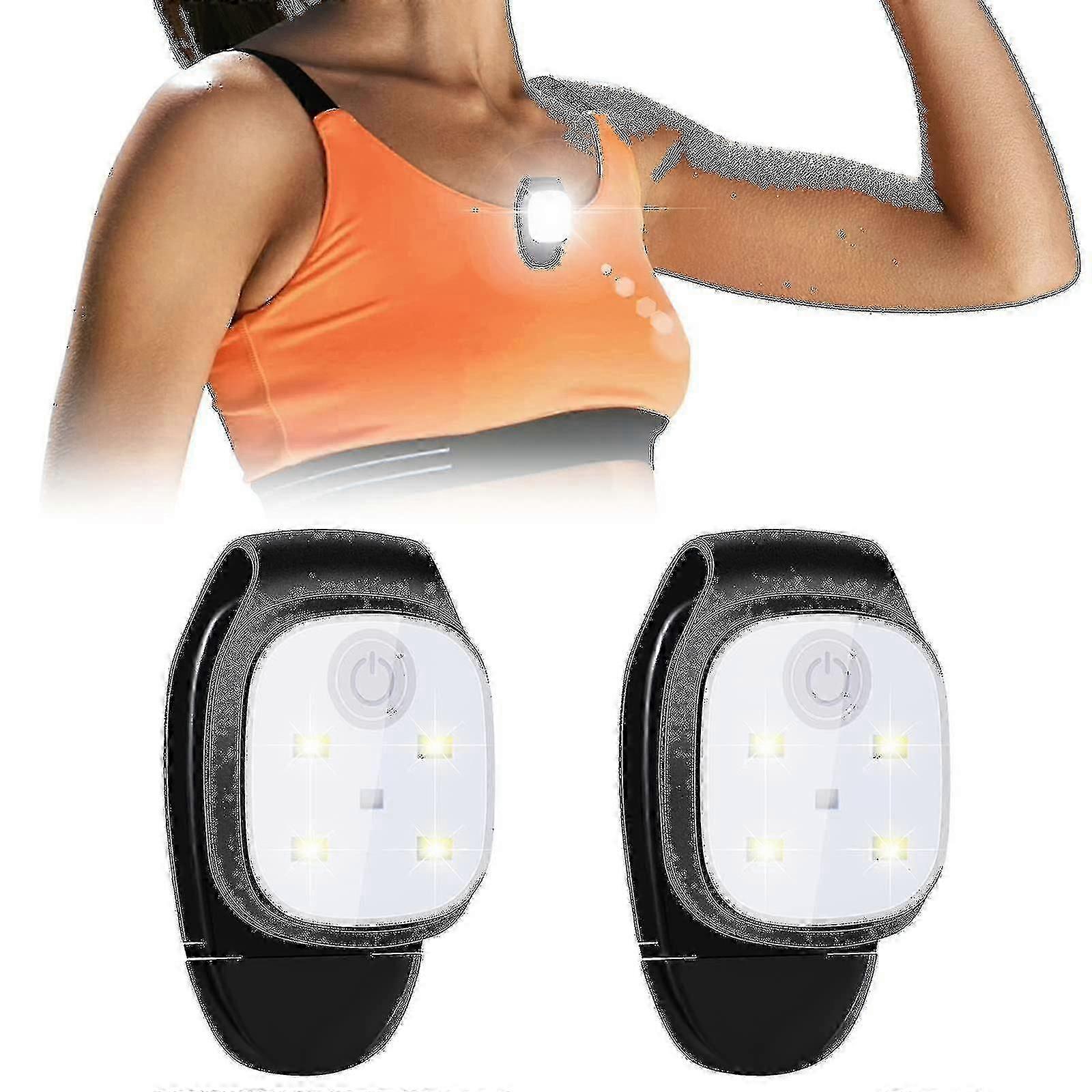 ランニングライト反射USB充電式LEDライト小型ランニングギアの2個の屋外ナイトクリップ