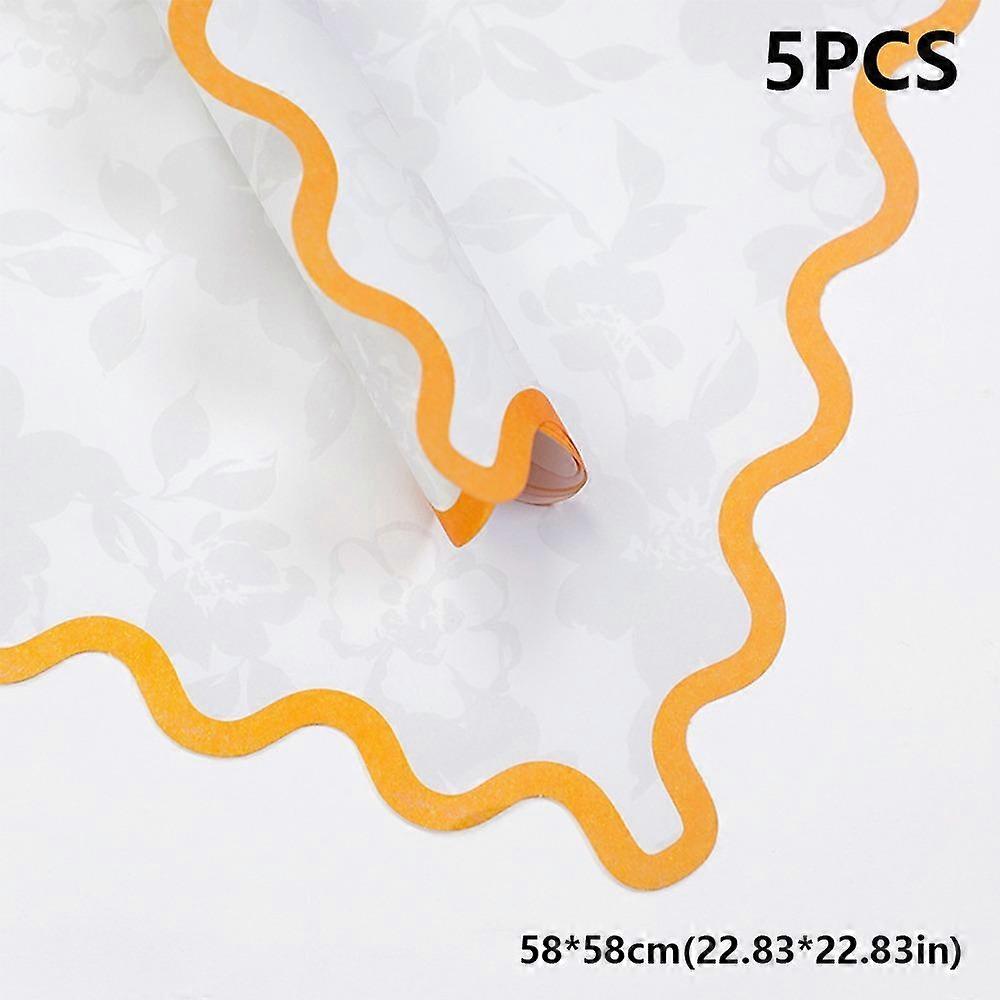 Kraft Paper INS Flower Wrapping Paper Wavy Border DIY Crafts New Wave Pattern Packing Papers