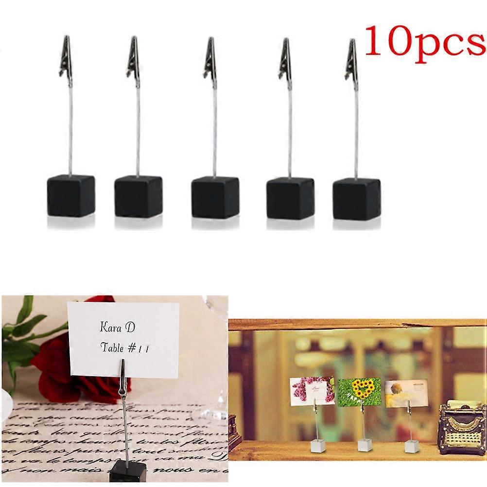 Memo Holder Cube Base Paper Note Clip for Home Office 10Pcs Black