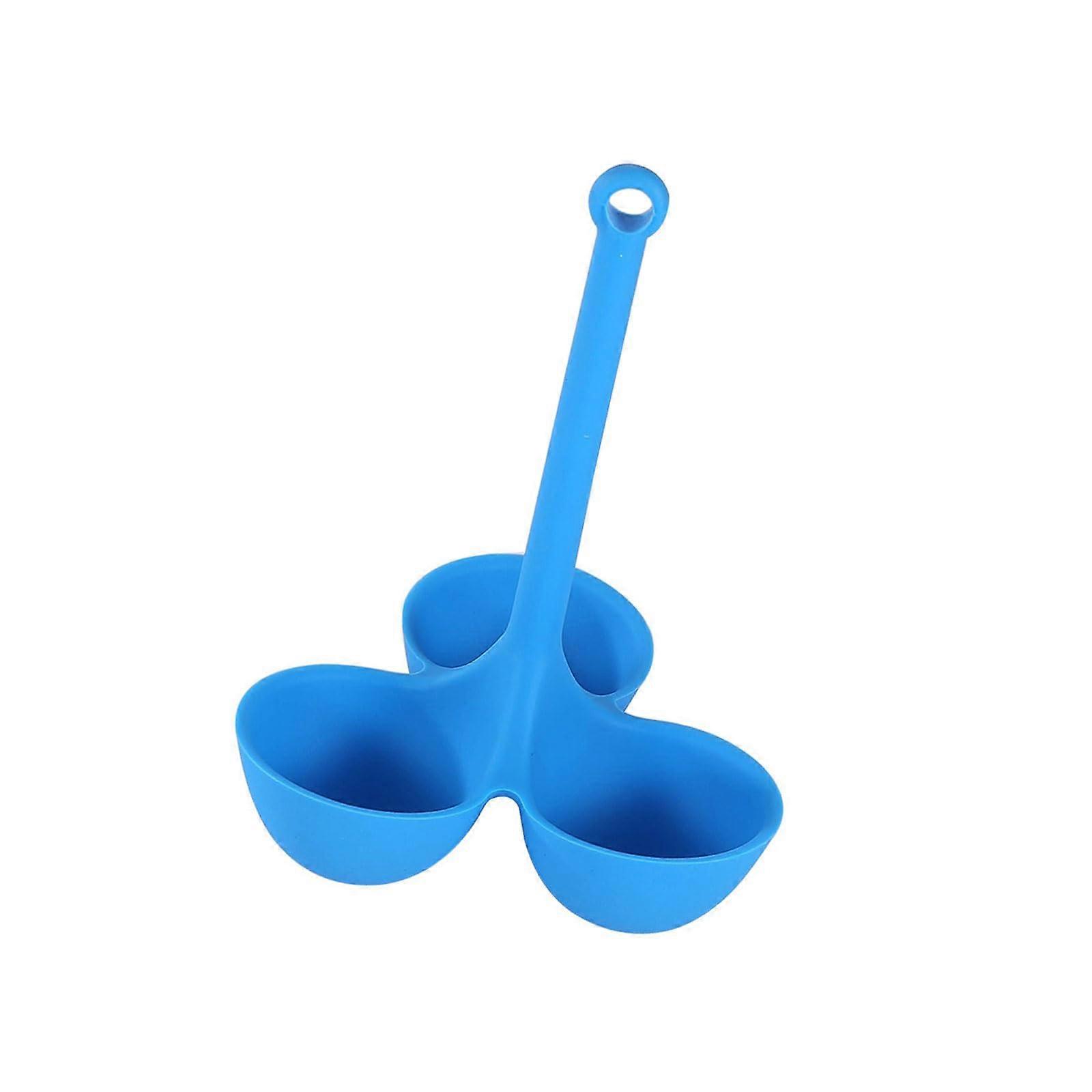 Silicone Egg Poacher Cups Flexible Boiling Moulds for Easy Poached Eggs in Kitchen Dark Blue