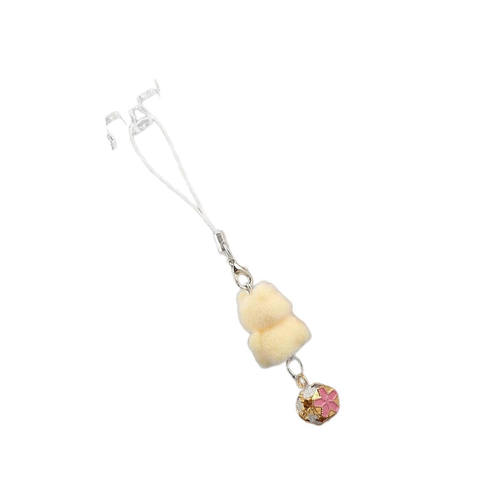 Elegant Flocking Cats Phone Charm Keychain Flocking Crafted Accessory for Stylish Outfits Multicolor