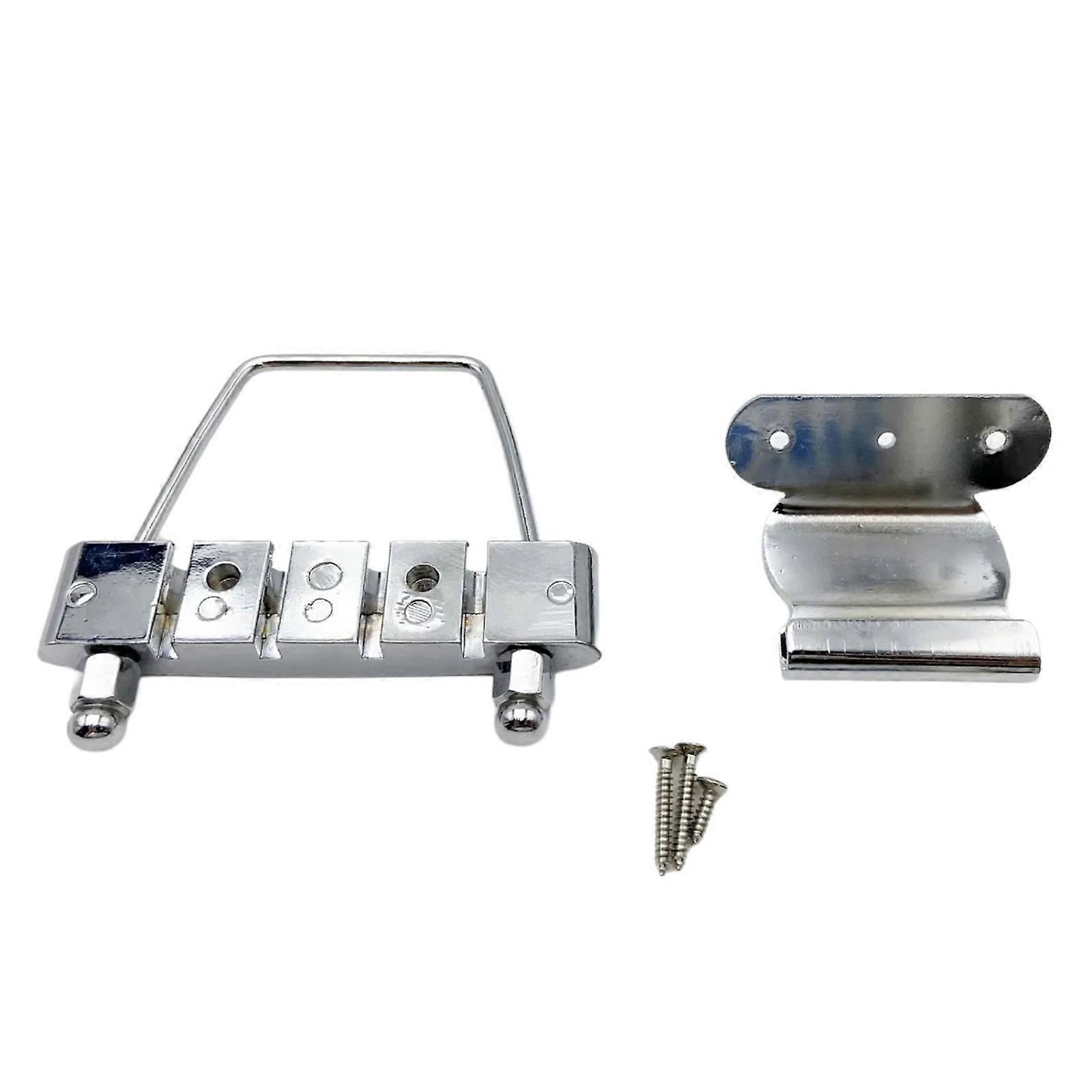 Precisions Adjustable Short Scale Bass Bridge for 4 String Guitars Hollow Frame Durable Metal Material Optimal Tuning Multicolor