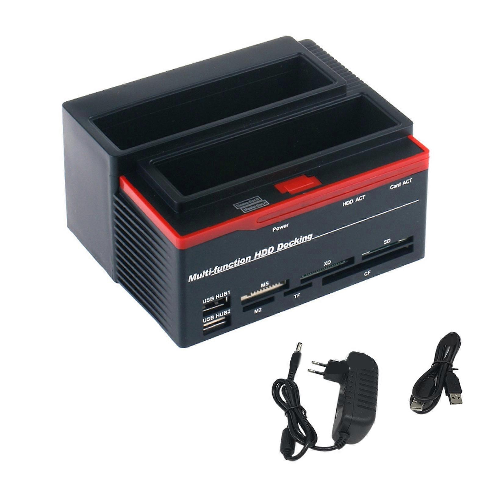 Effcient Hard Drive Docking Station for 2.5in/3.5Inch IDE Drives with USB3.0 5Gbps Fast Speed Card Reader Multicolor