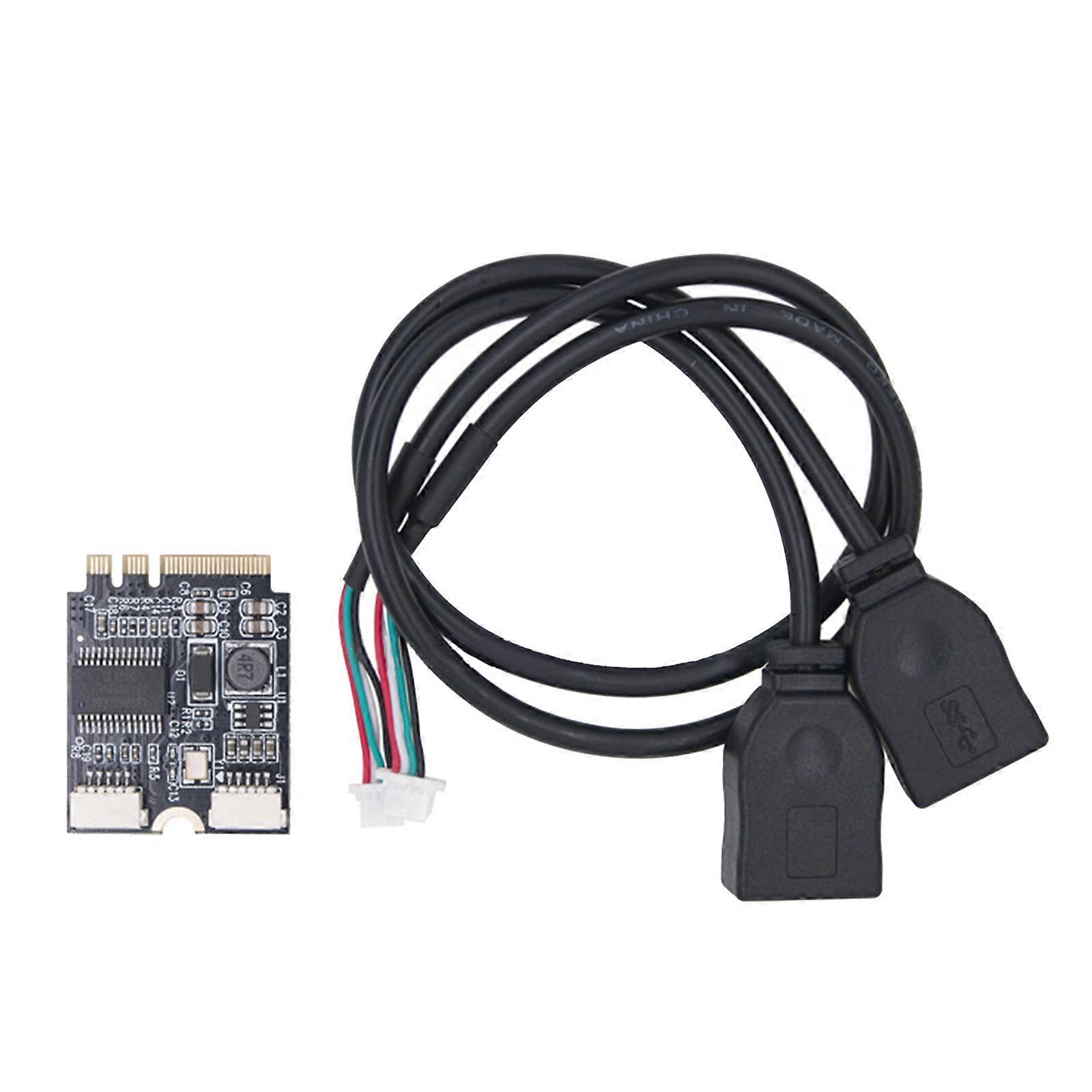 Risers Cable Adapter M.2 A+E Key to Double USB 2.0 Expansion Card Converter Cable Notebook External Separate Interface Multicolor