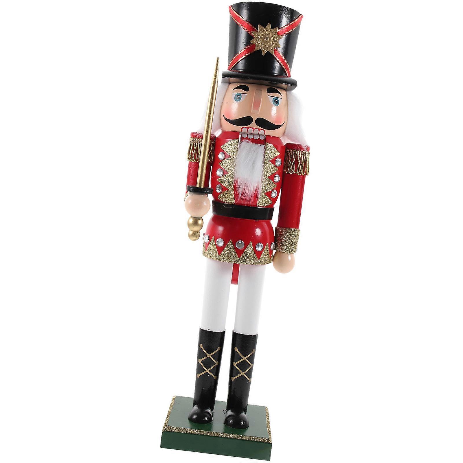 Christmas Desktop Nutcracker Figure Wooden Nutcracker Ornament Xmas Nutcracker Decoration