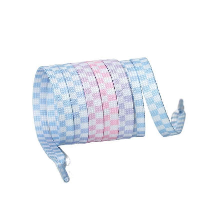 Rainbow Checkered Shoelaces for Canvas Sneakers, 0.31' Wide, 3955' Long (54'/140cm)