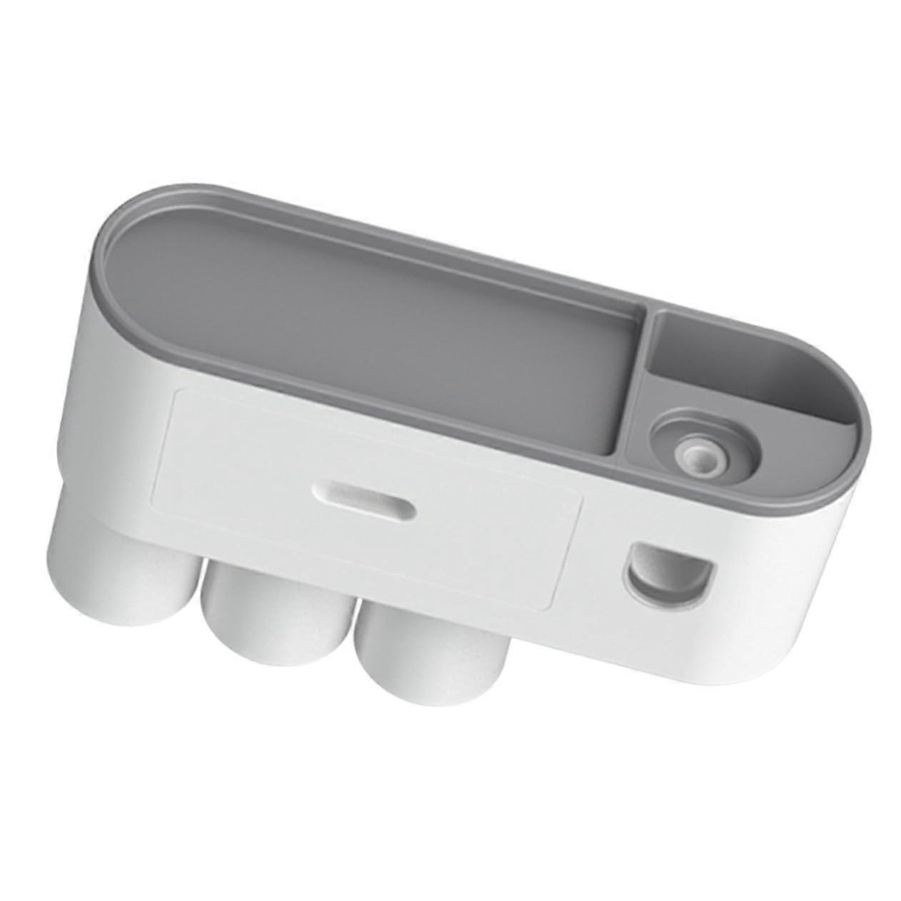 Wall Mounted Toothbrush Holder with Toothpaste Dispenser and Cups for Bathroom Sink Storage