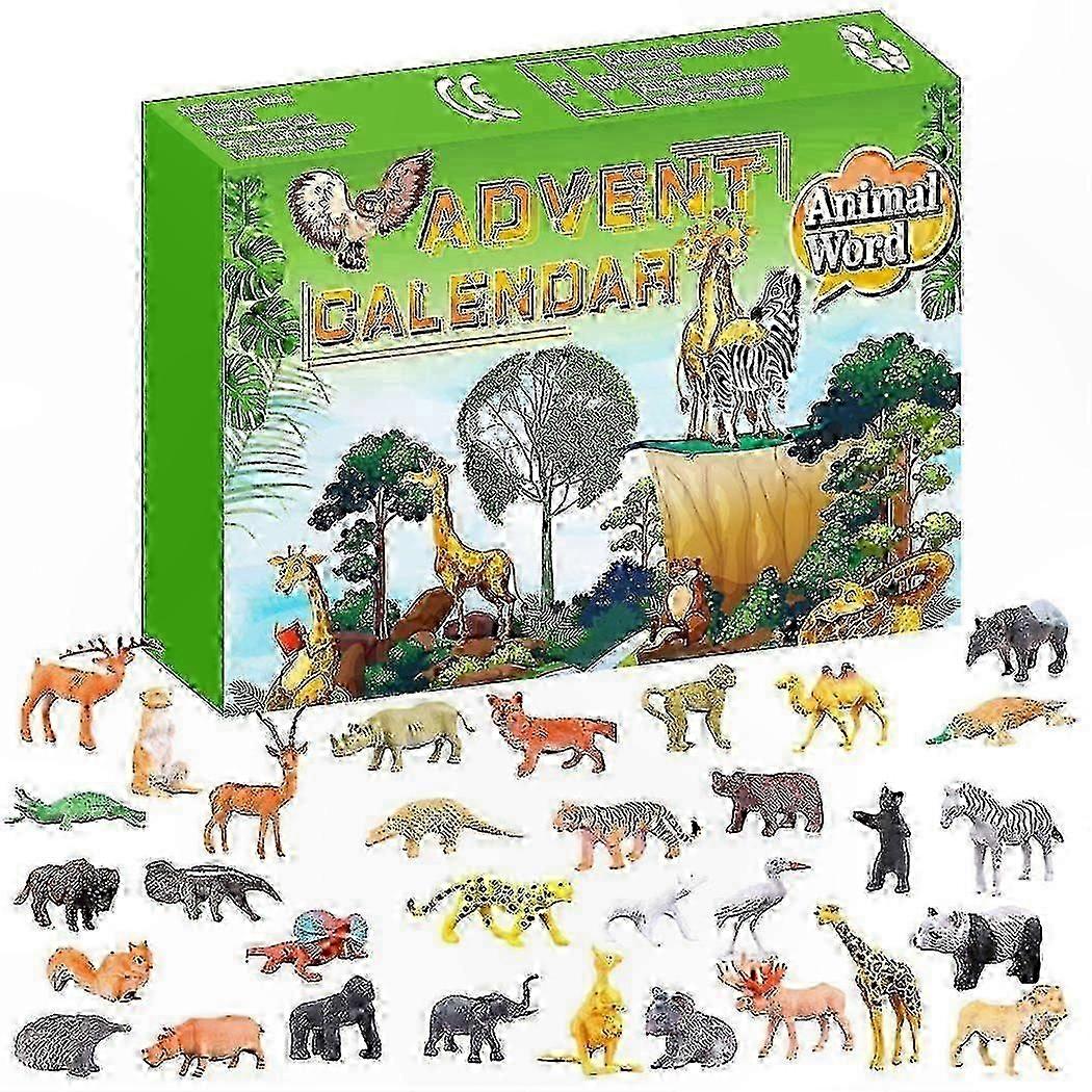 Christmas Countdown Advent Calendar with Animal Surprises - Blind Box Gift Set for Holiday Fun