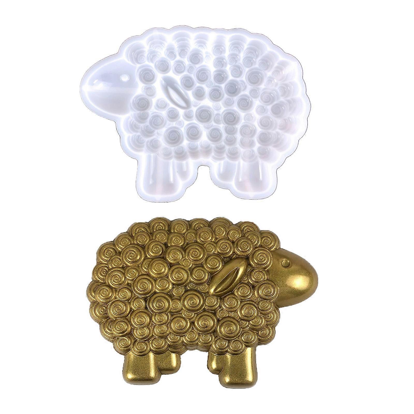 3D Sheep Shape Silicone Candle Mold for DIY Handmade Plaster Soap Non toxic Resin Moulds Creating Unique Decorations  White