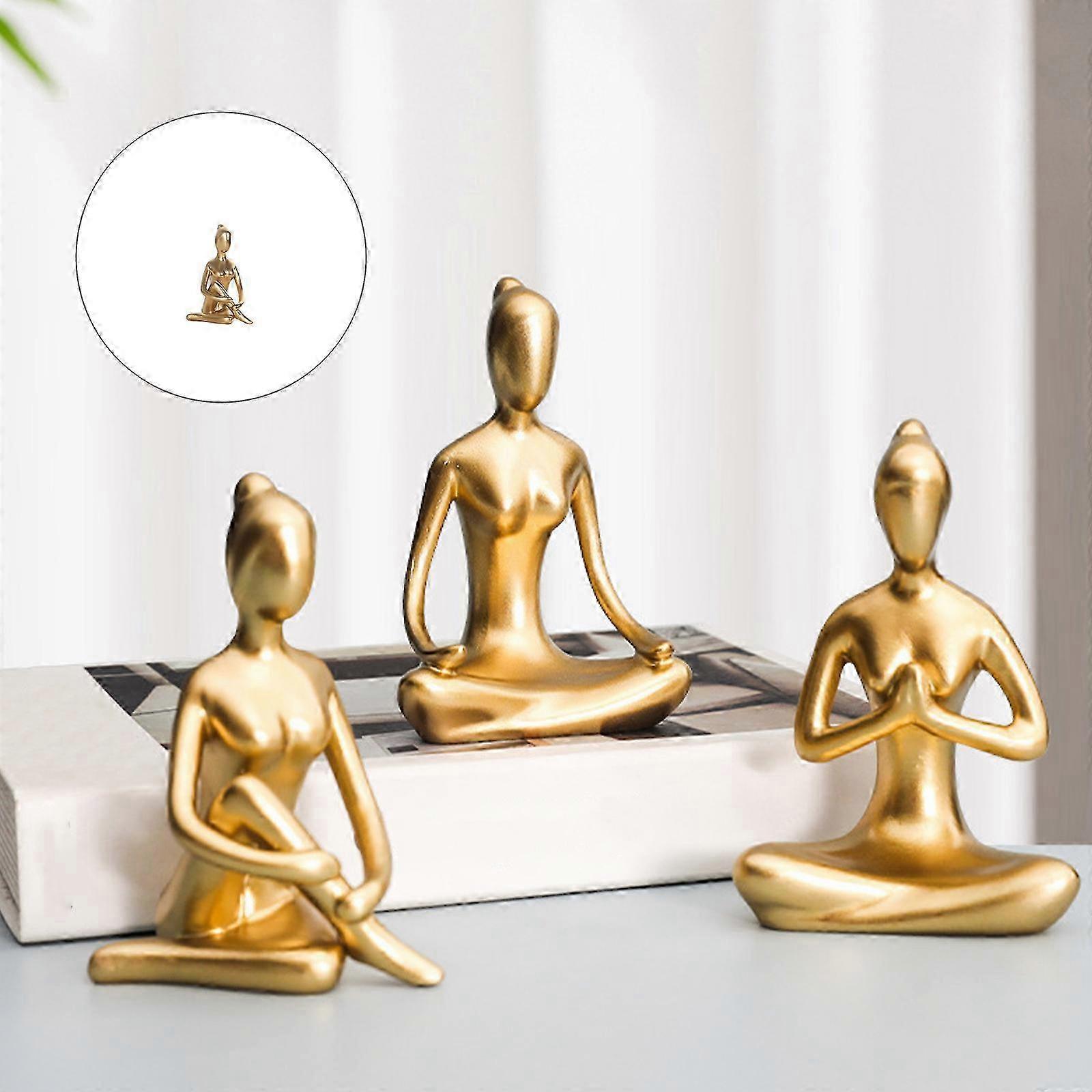 Elegant Yoga Pose Statue Figure Home Decoration Sculpture For Office Desk Shelf Shelf Display Multicolor