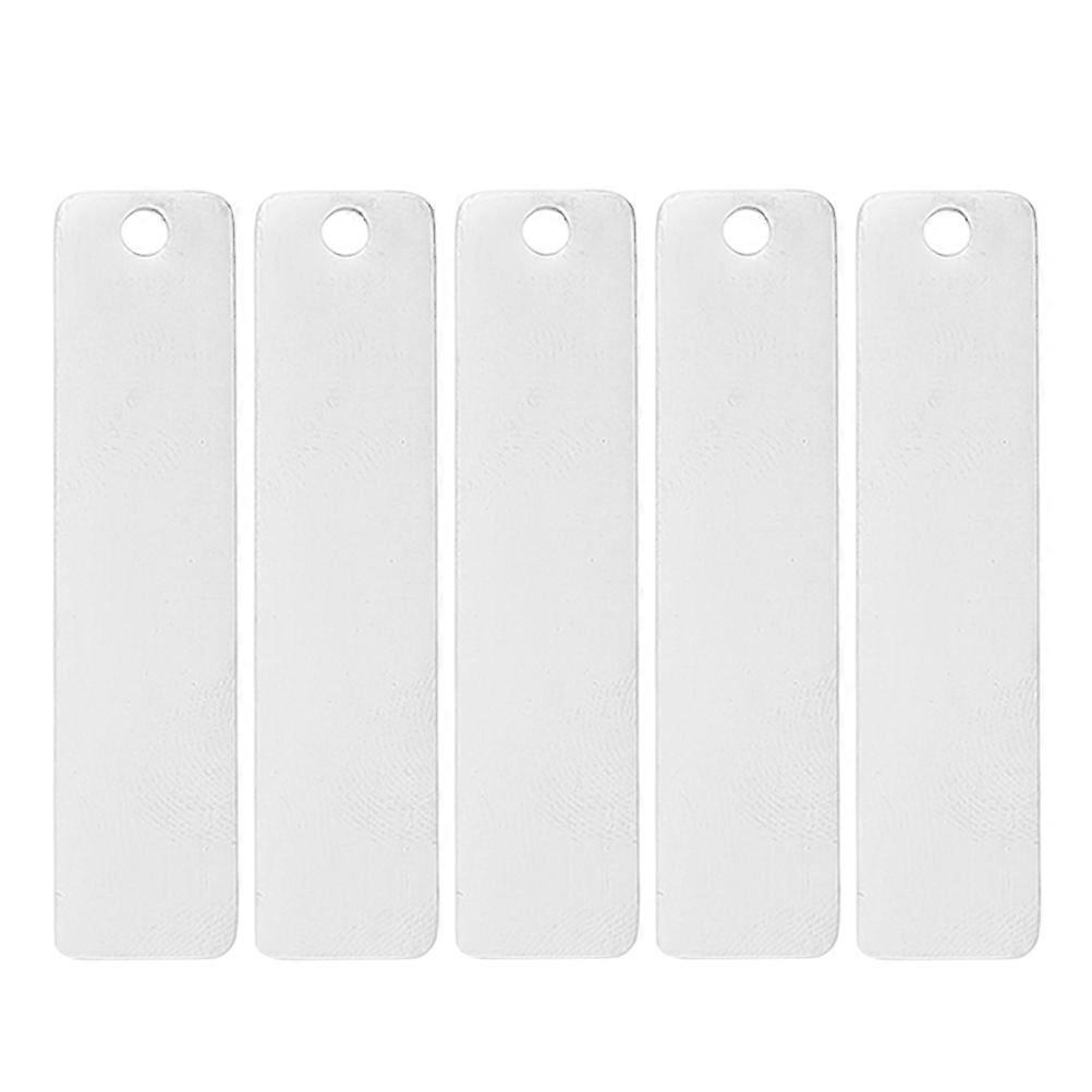 Metal Stamping Blank Tag Pendants for DIY Use Rectangle 5Pcs