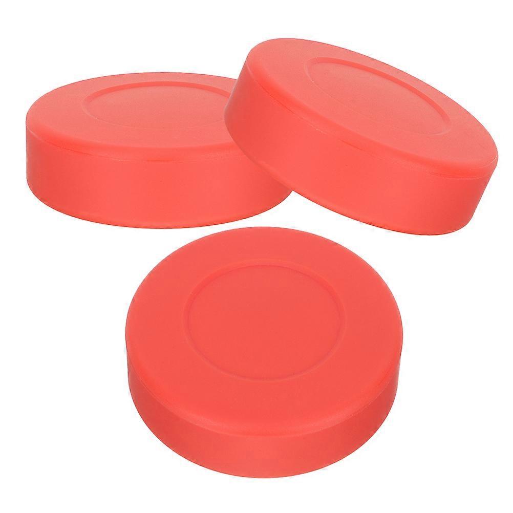 3Pcs Ice Hockey Pucks Balls Red For Beginners And Experienced Players Safe Training And Practicing
