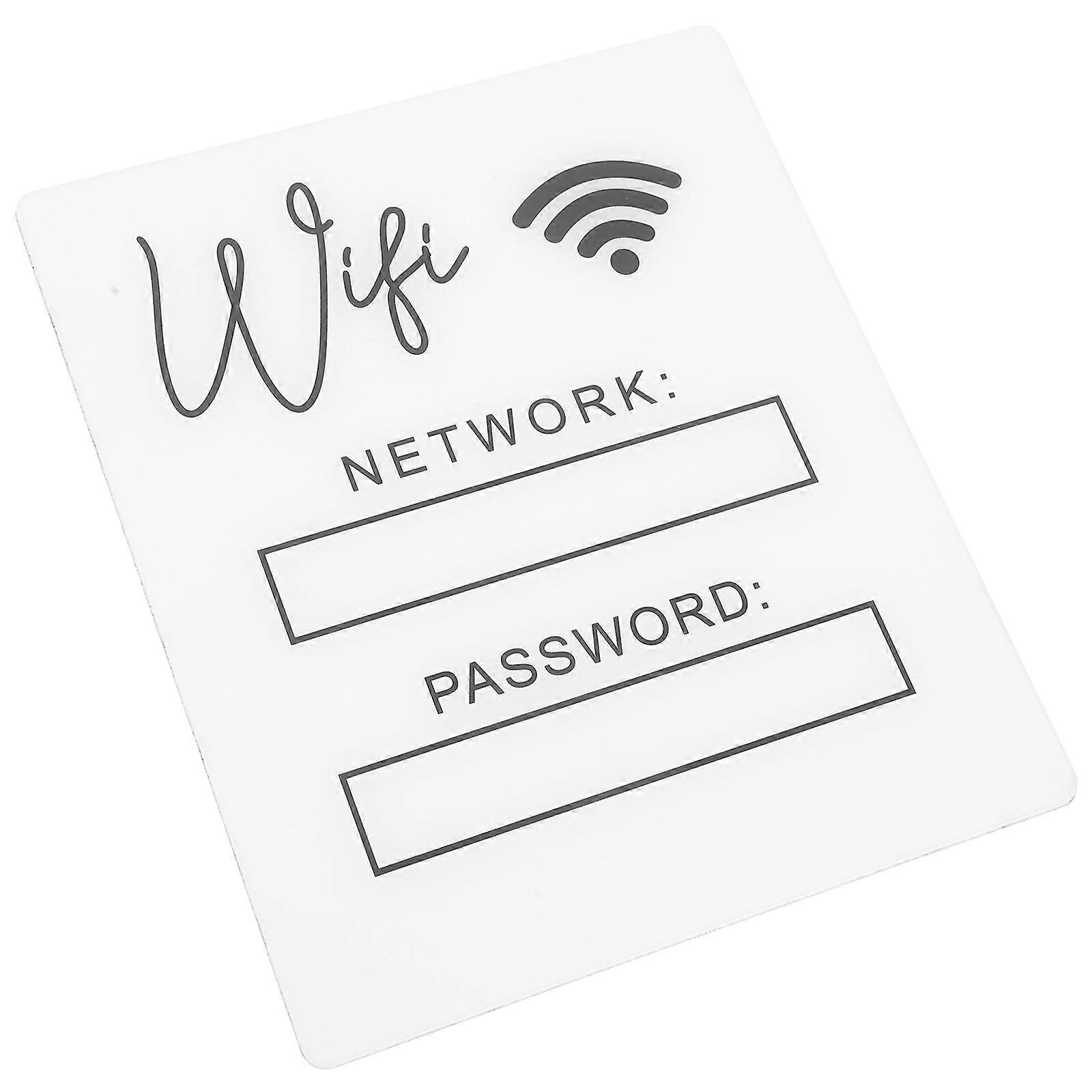 Acrylic WiFi Password Sign for Guests Display Durable