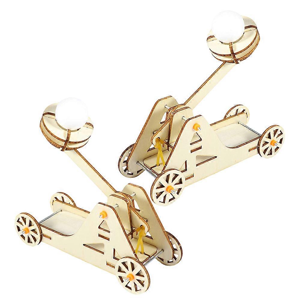 Stem Science Project Catapult Kit for Educational Physics Model Wooden 2Sets
