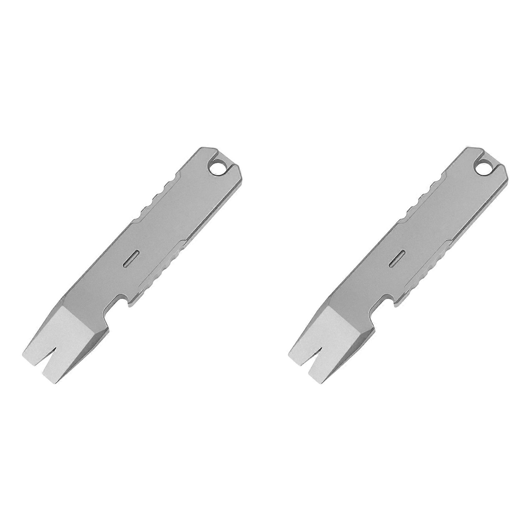 2X Titanium Alloy EDC Pry Bar Multi Tool Mini Crowbar Multifunctional Portable EDC Tool, Bottle Opener, Outdoor Tool