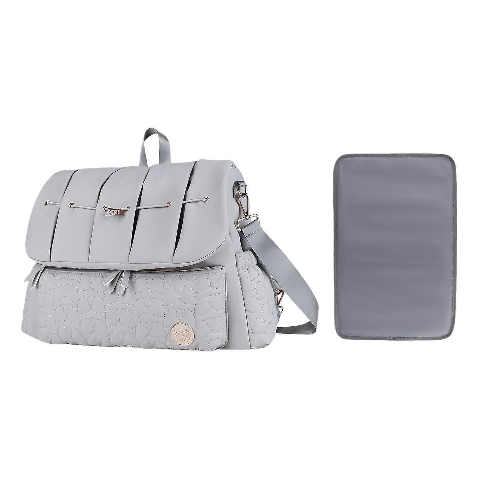 Convenient Diaper Bag Backpack with Ample Storage Multifunction Diaper Bag Backpack with Changing Pad for Busy Moms & Dads  Gray