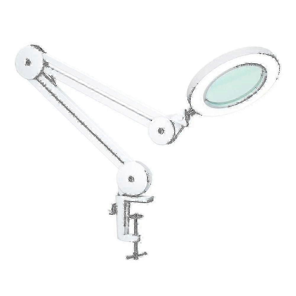 Led Magnifying Lamp, Workplace Lamp, Cosmetic Lamp, 5x Magnification High Power Work Lamp With Lens 1100 Lumens, Dimmable, Bright, With Clamp