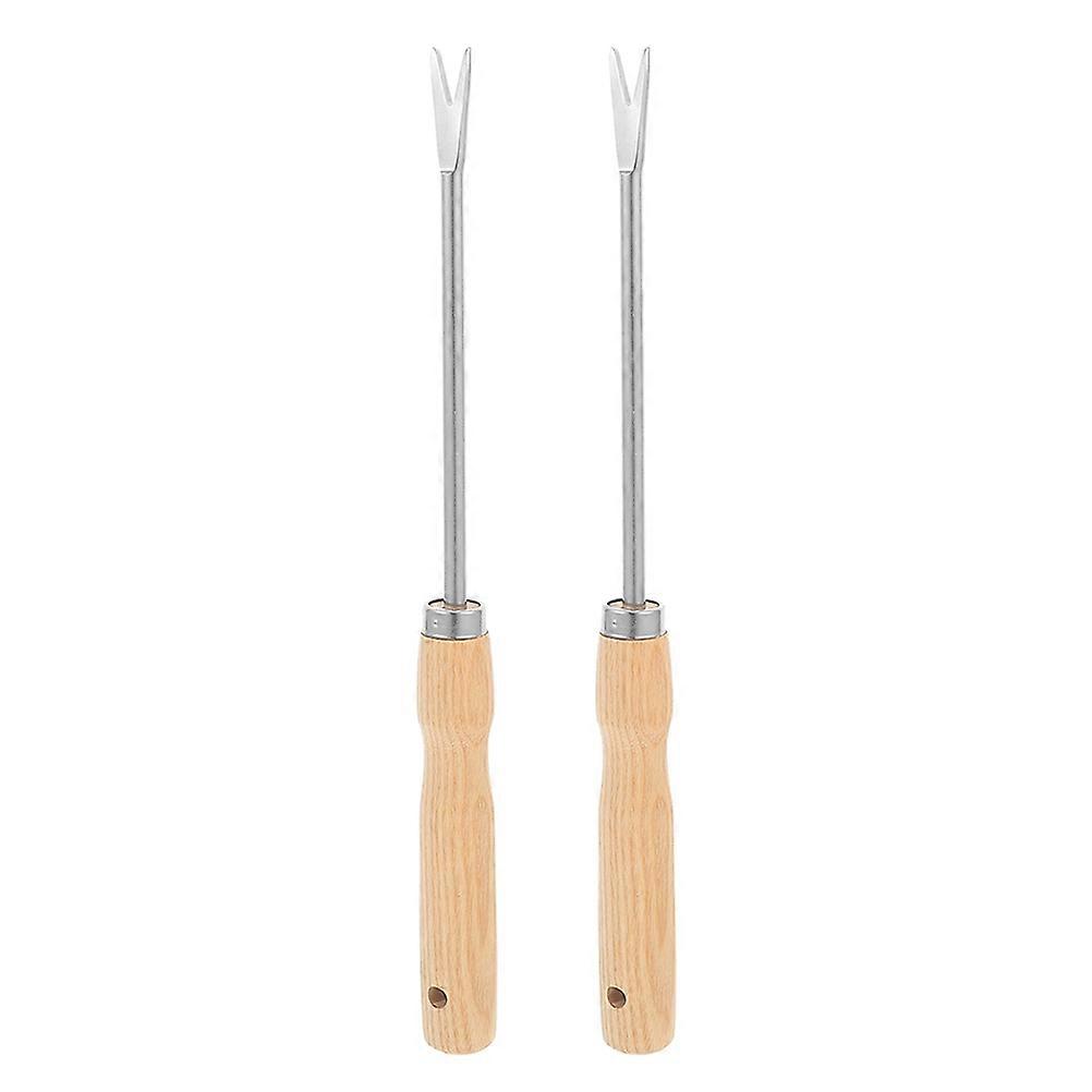 Gardening Grass Remover Tool Wooden Handle for Weeding 2Pcs Tool