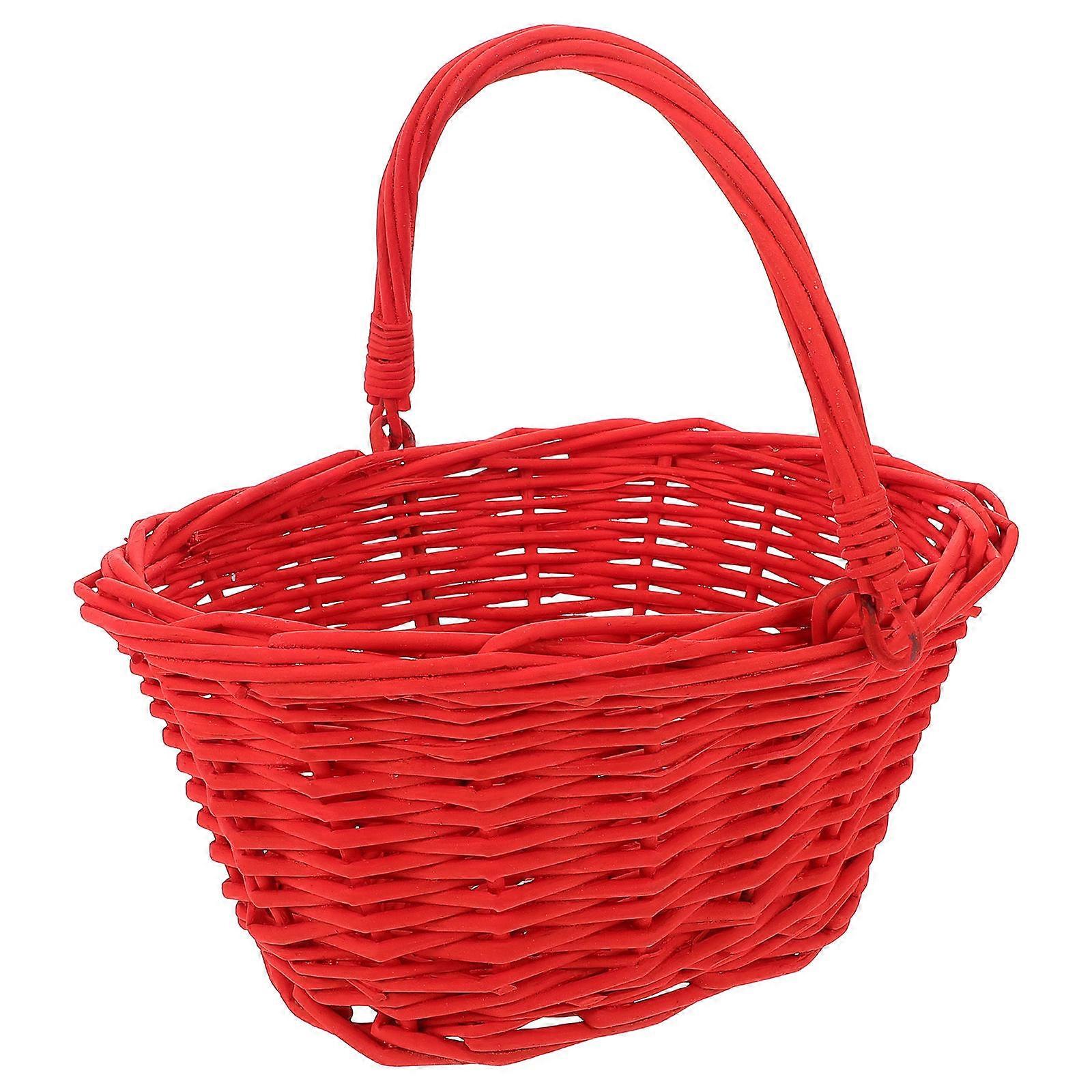 Multipurpose Wicker Basket with Handle for Vegetable Organization