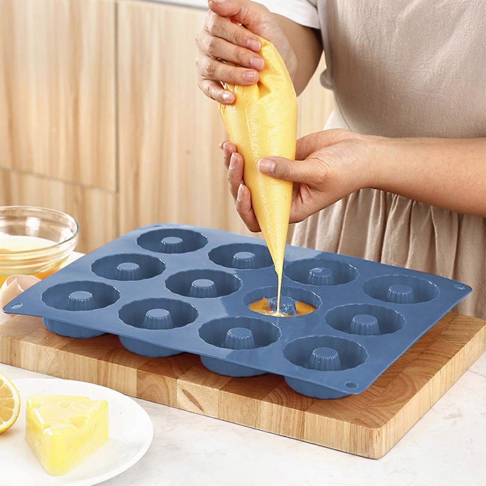 12-Link Donut Mould Pudding Donut Cake Mould Non-stick Tray High Temperature Baking Easy to Handle in the Kitchen