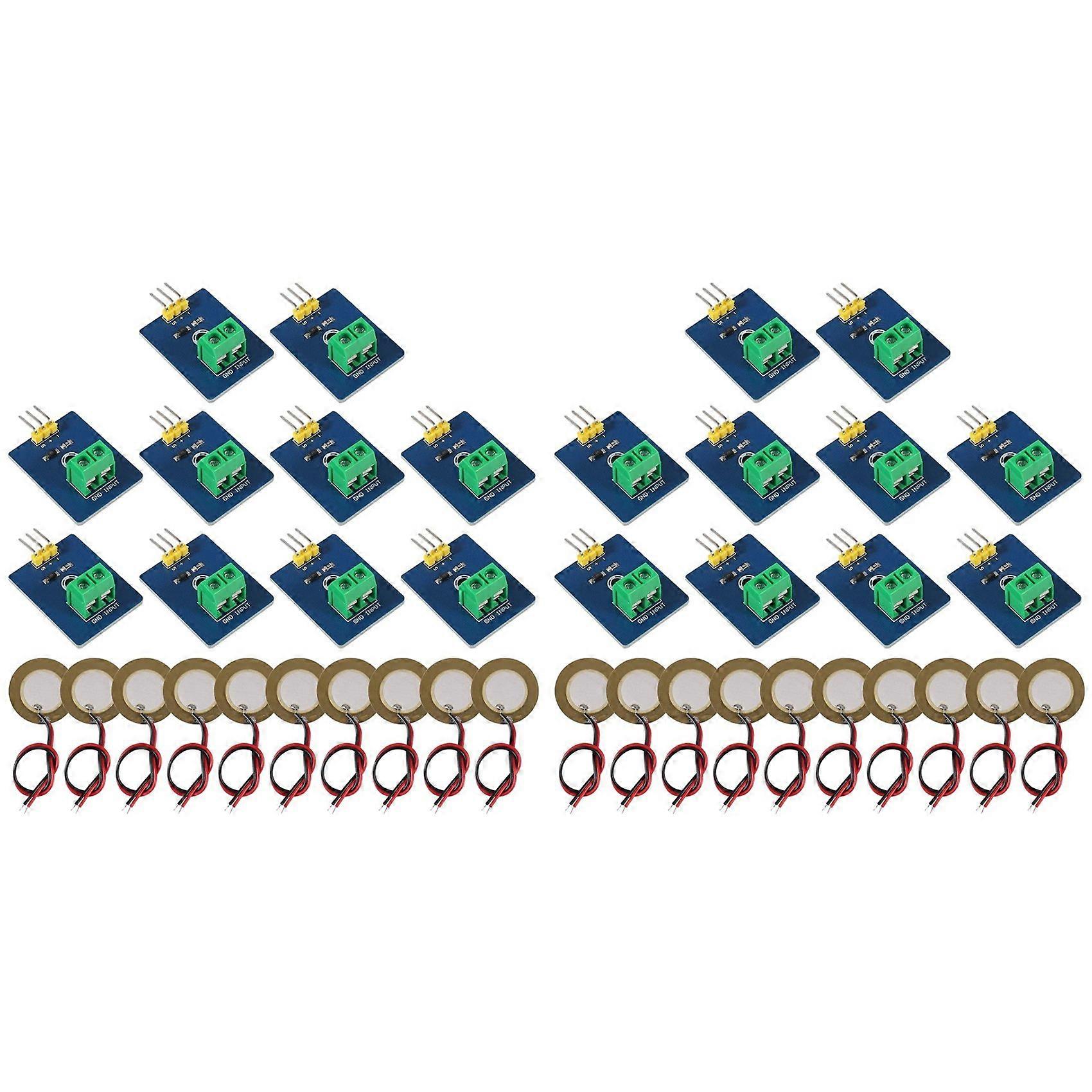20pcs Piezoelectric Sensor Analog Ceramic Sensor Module Piezoelectricity for DIY KIT