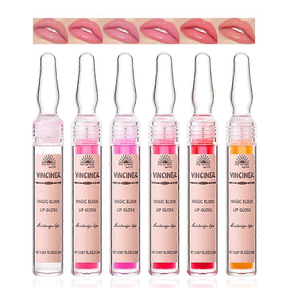 Lip Gloss Set 6 Pack Hydrating Lip Oil Gloss Deep Hydration NonSticky Clear Lip Shine