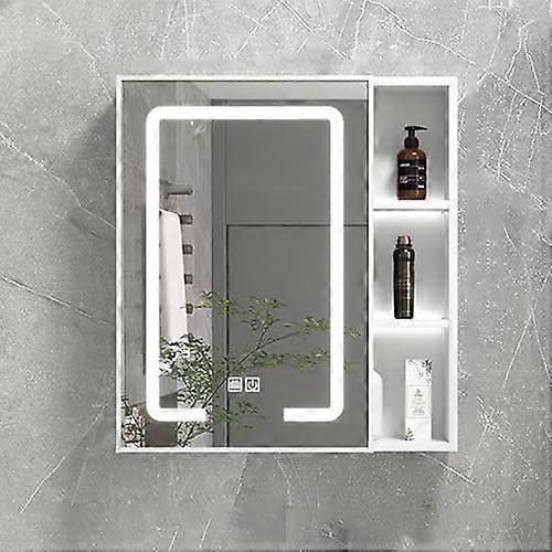 Modern LED Bathroom Mirror Cabinet with Touch Control, Fog Surface, SoftClose Hinges, 55cm White