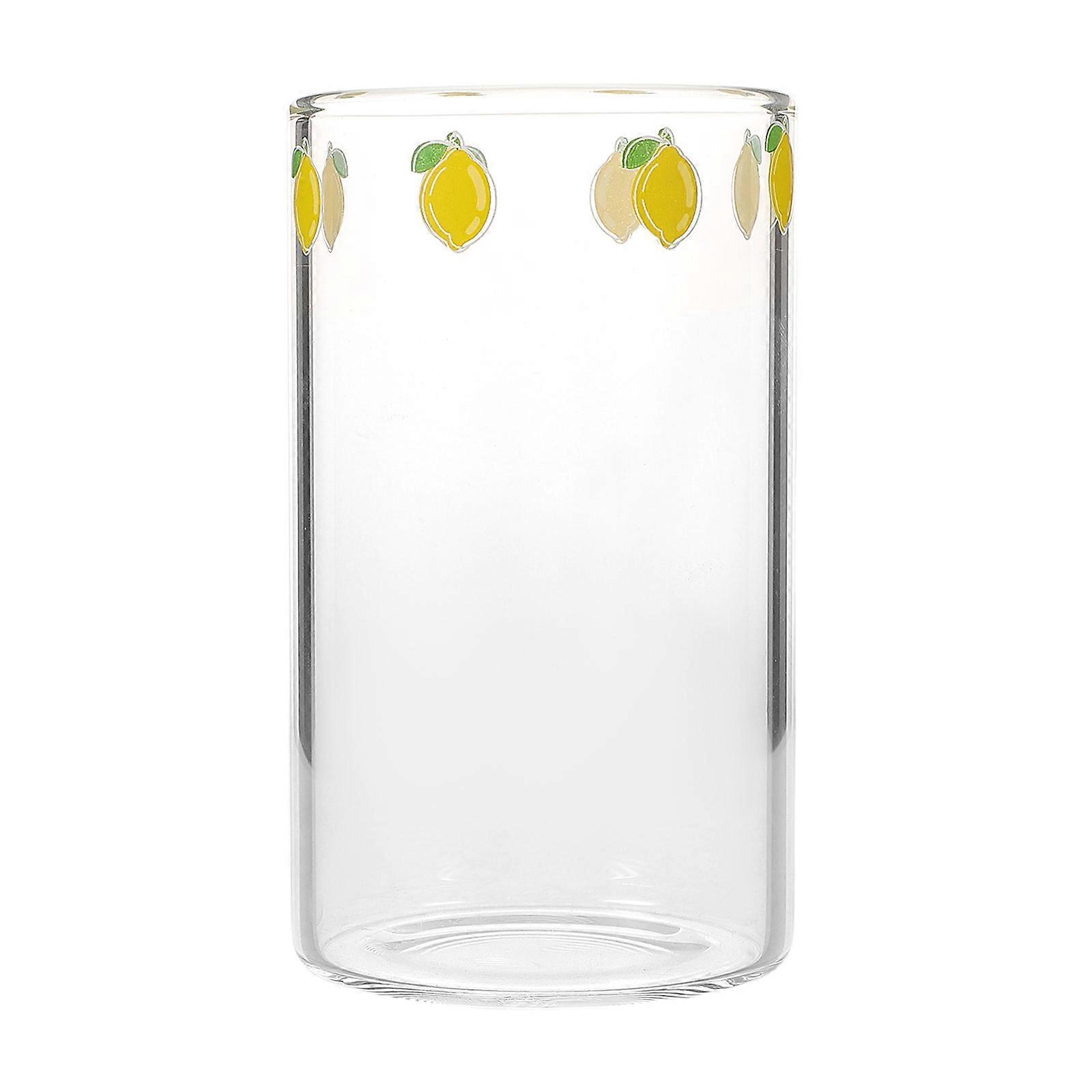Lemon Glass Cute Drinking Cup with Straw for Students and Present