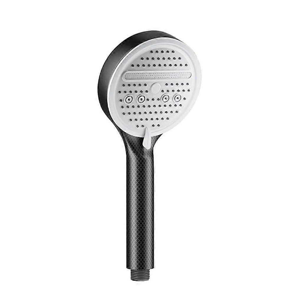 Pressure Handheld Shower Head 5Function Adjustable Water Saving with Filter Black 12cm