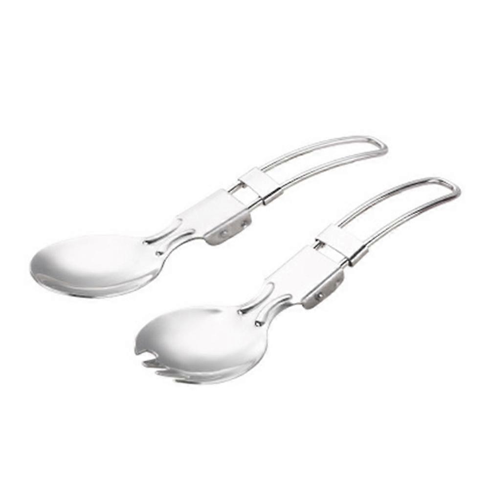 Stainless Steel Foldable Spoon and Fork for Camping Picnic 6Pcs Set
