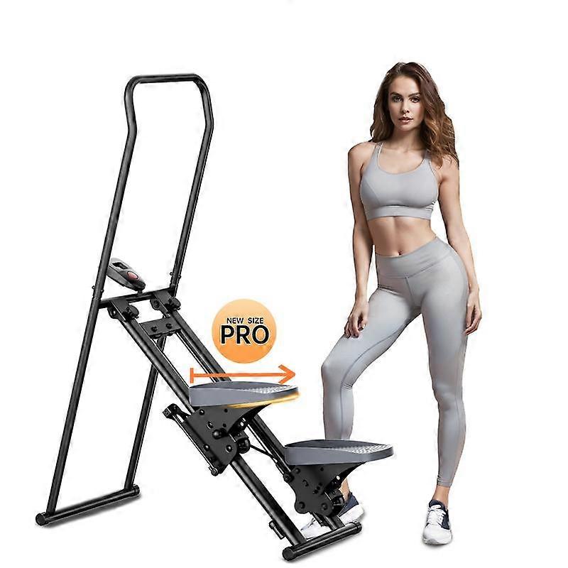 Climber & Stepper for Exercise, Full Body Workout Machine with Adjustable Incline, 300LBS Capacity, Rope and Pulley Resistance System, No Hy