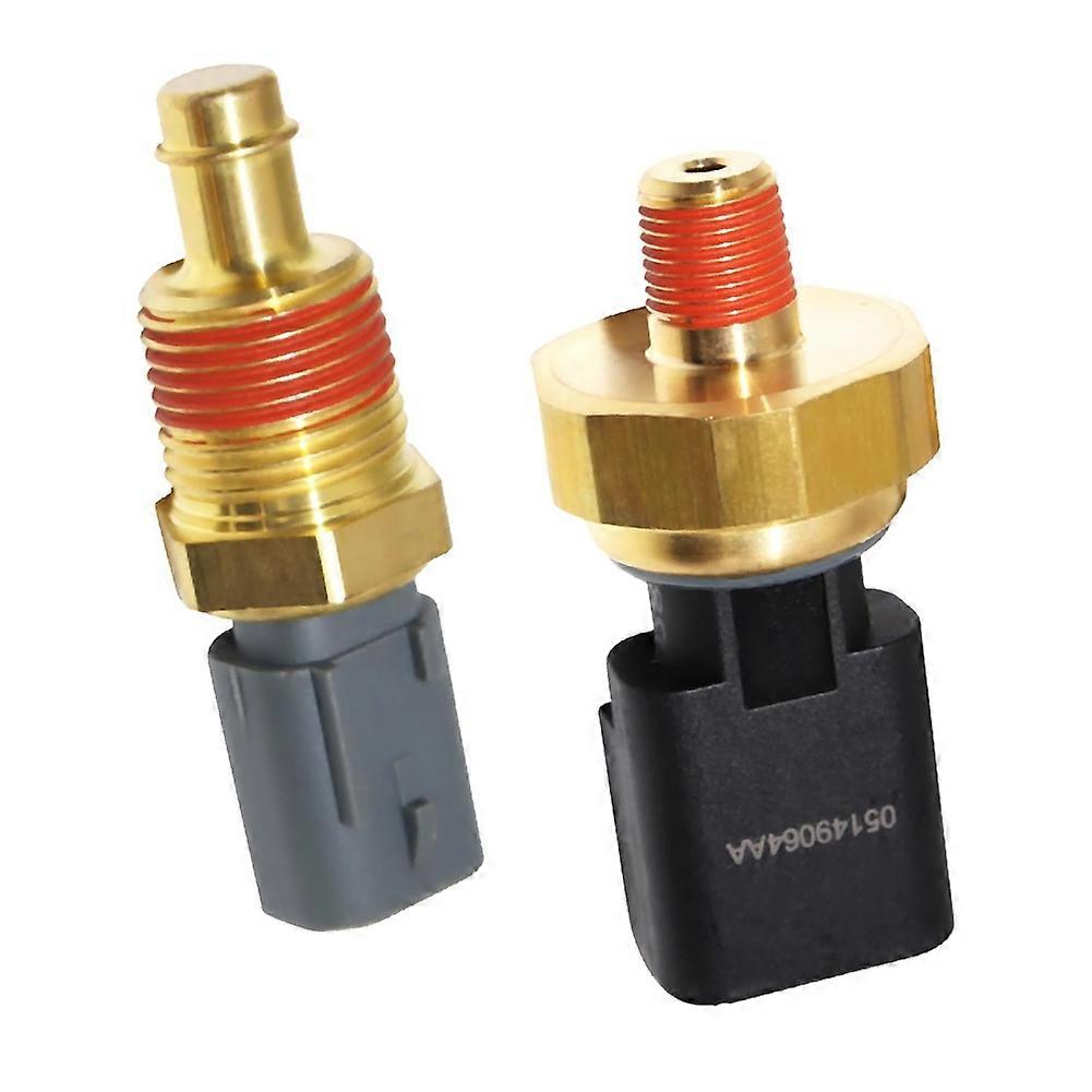 2 Pack Engine Oil Pressure Sensor Sender Switch & Coolant Temperature Sensor 5149062AA 5149077AB for